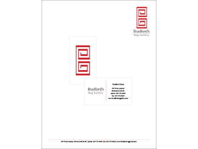 Bradford's business cards and letterhead